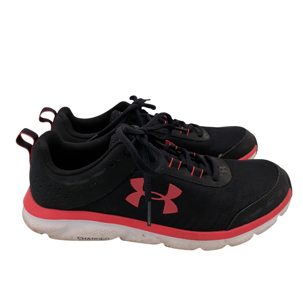 Under Armour Womens Charged Assert 8 Running Shoes Black Red 3021972-003 Size 11
